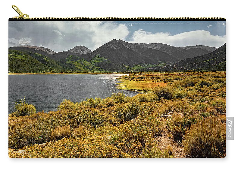 Landscape Zip Pouch featuring the photograph Rocky Mountain Summer at Blue Lake by Ron Long Ltd Photography