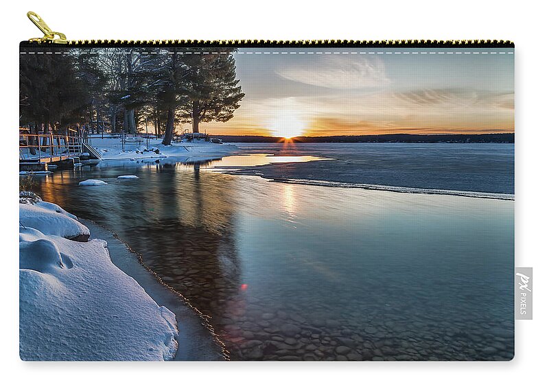 Nature Zip Pouch featuring the photograph Rocky Sunset by Joe Holley