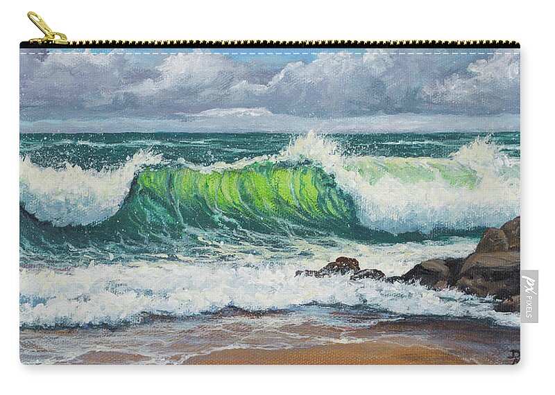 Seascape Carry-all Pouch featuring the painting Rolling Waves by Darice Machel McGuire
