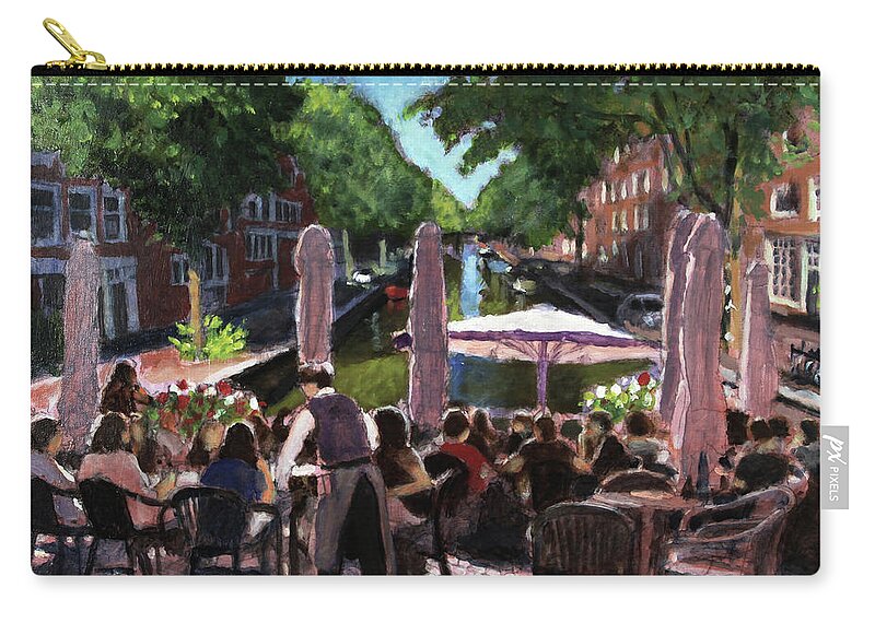 Amsterdam Canal Zip Pouch featuring the painting Rollmops by David Zimmerman