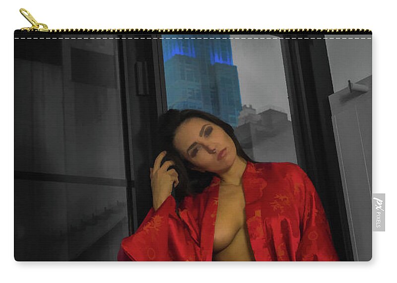 Romance Zip Pouch featuring the photograph Romance and Seduction in the Big Apple by Alan Goldberg