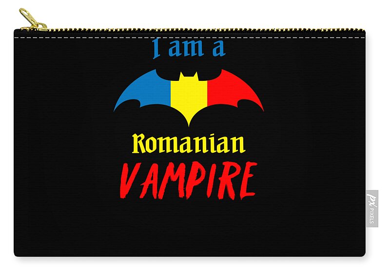 Zombie Zip Pouch featuring the digital art Romanian Vampire Halloween by Thomas Larch