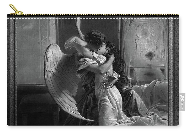 Romantic Encounter Carry-all Pouch featuring the painting Romantic Encounter by Mihaly von Zichy by Rolando Burbon