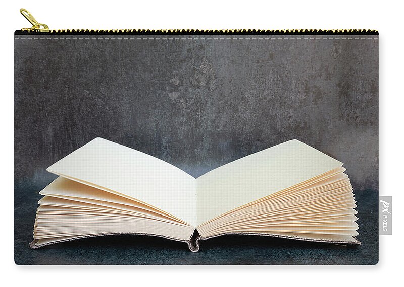 Romantic Old Retro Vintage Open Book With Blank Pages With Copy Zip Pouch By  Matthew Gibson - Fine Art America