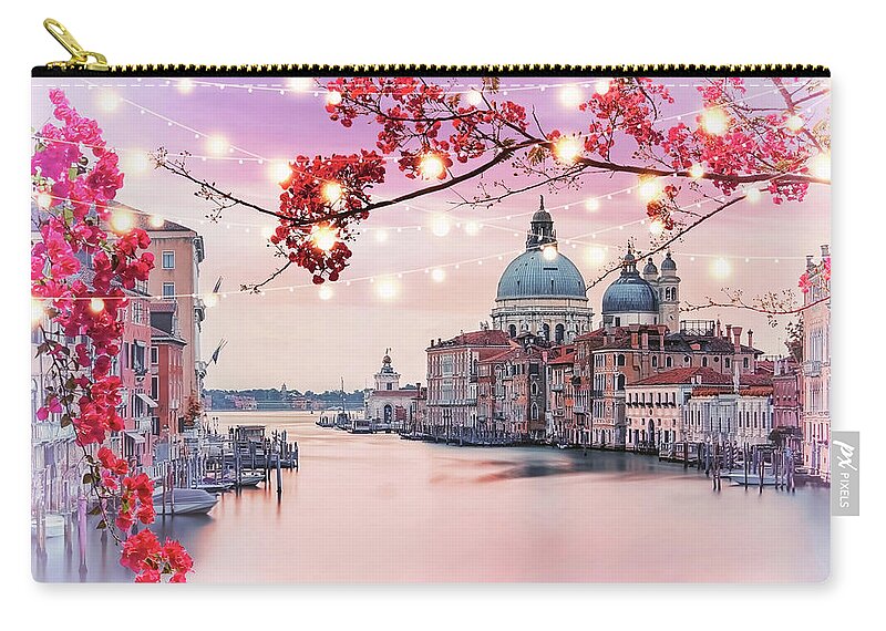 Venezia Zip Pouch featuring the photograph Romantic Venice by Manjik Pictures