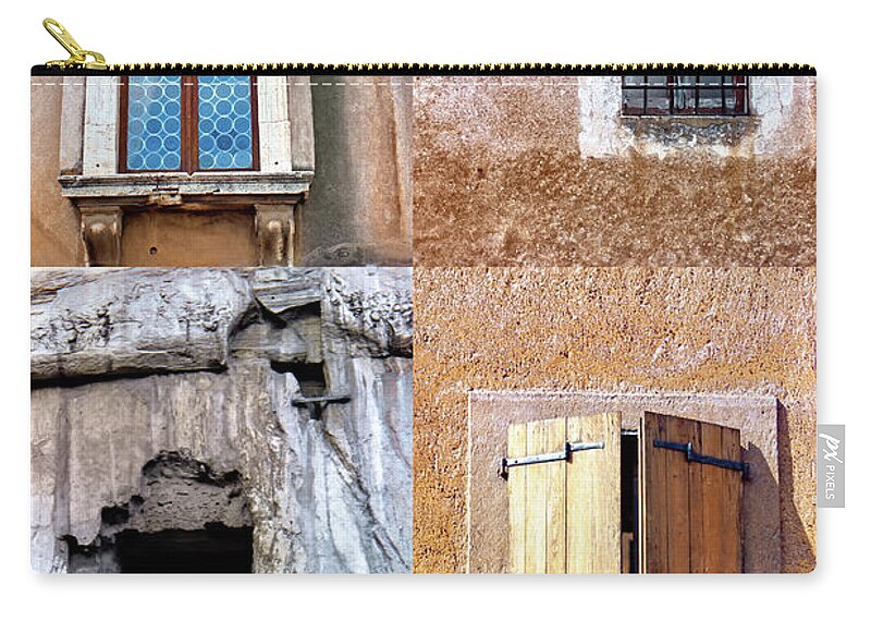 Rome Zip Pouch featuring the photograph Rome Four Windows by Munir Alawi