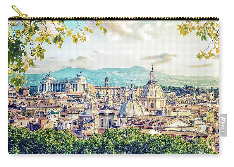 Above Zip Pouch featuring the photograph Rome In Autumn by Manjik Pictures