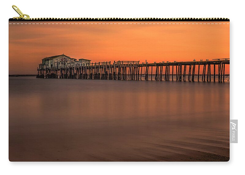 Pier Zip Pouch featuring the photograph Romeo's Pier by Linda Villers