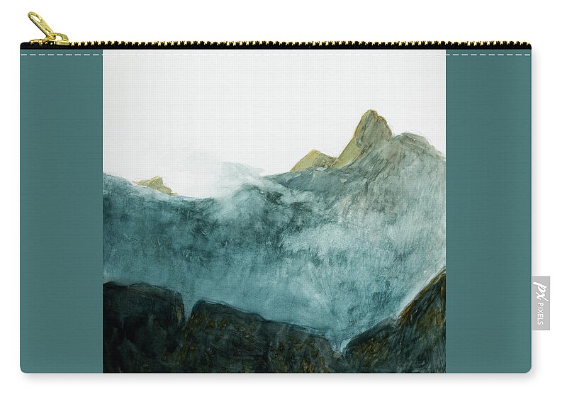 Norwegian Landscape Zip Pouch featuring the painting Romsdalshorn - my Fujiyama by Hans Egil Saele