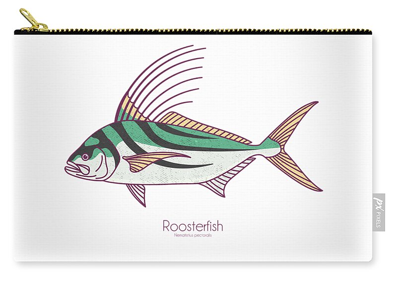 Roosterfsh Carry-all Pouch featuring the digital art Roosterfish by Kevin Putman