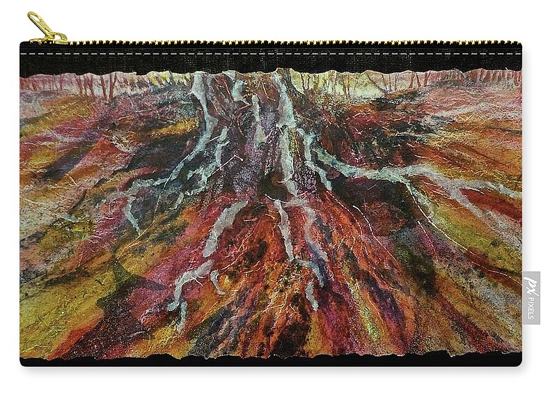Watercolor Zip Pouch featuring the painting Roots From the Past by Carolyn Rosenberger