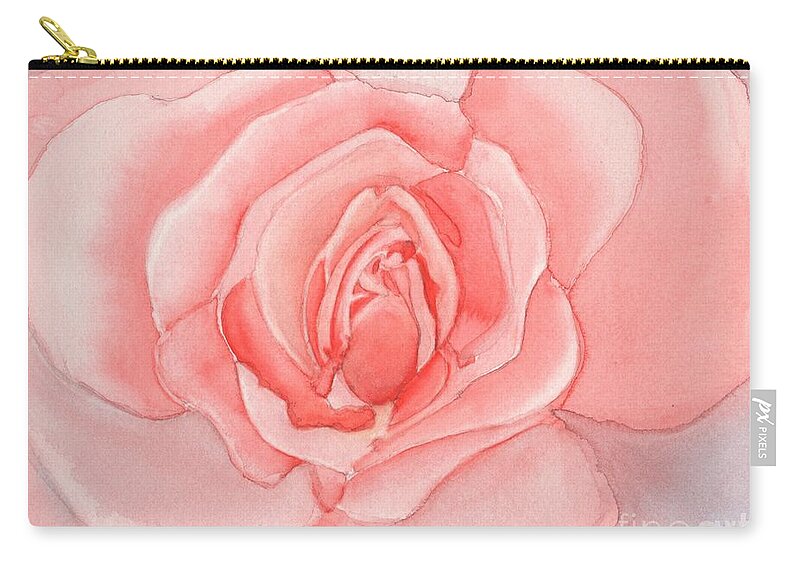 Rose Zip Pouch featuring the painting Rose Petals by Vicki B Littell