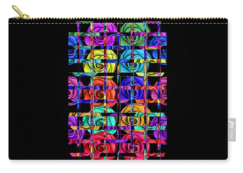 Abstract Carry-all Pouch featuring the digital art Rose Trellis Abstract by Ronald Mills