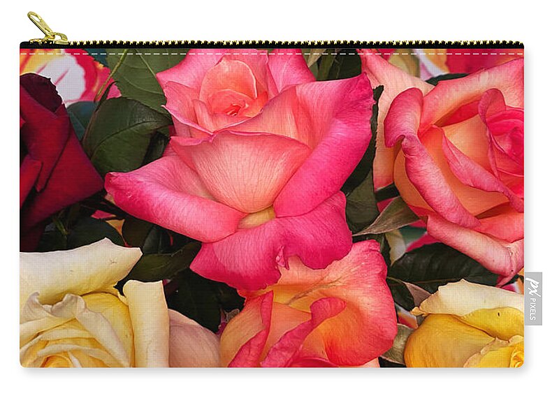 Flower Zip Pouch featuring the photograph Roses, Roses by Jeanette French