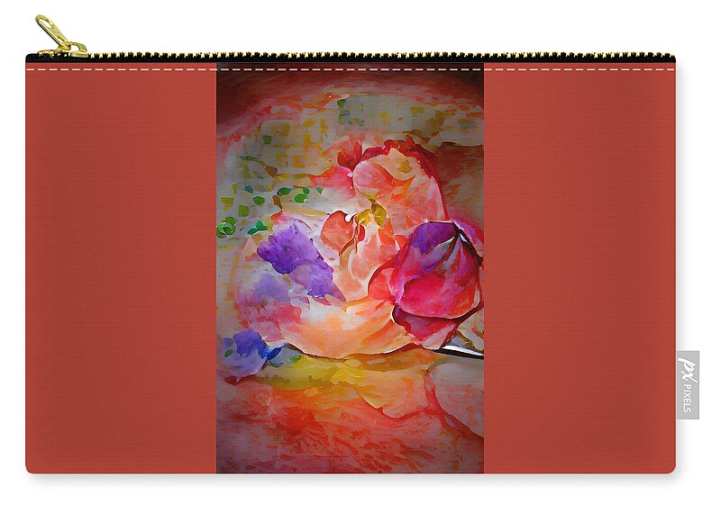  Zip Pouch featuring the digital art Rosey by Rod Turner