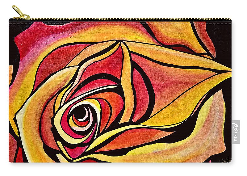  Zip Pouch featuring the painting Rossa Pesca by Emanuel Alvarez Valencia