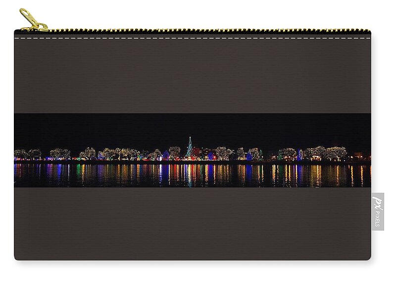 Lights Rotary La Crosse Riverside Park Zip Pouch featuring the photograph Rotary Lights 1 #3 by Phil S Addis