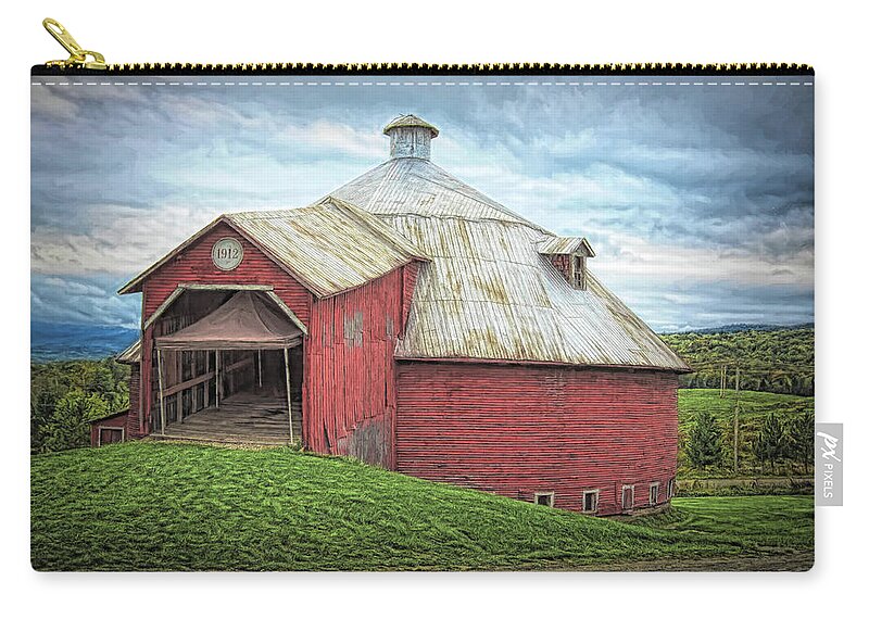 Barn Carry-all Pouch featuring the photograph Round barn - Mansonville, Quebec by Tatiana Travelways