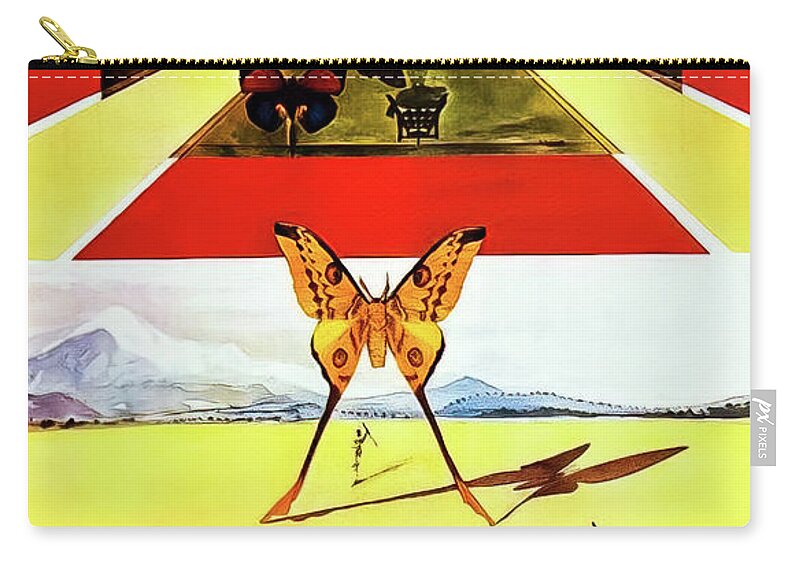 1969 Zip Pouch featuring the drawing Roussillon France Travel Poster by Salvador Dali 1969 by M G Whittingham