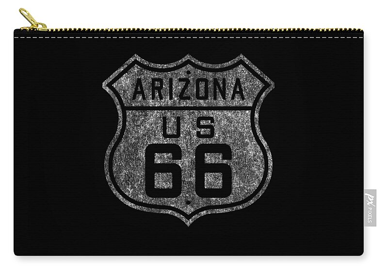 Funny Zip Pouch featuring the digital art Route 66 Retro by Flippin Sweet Gear