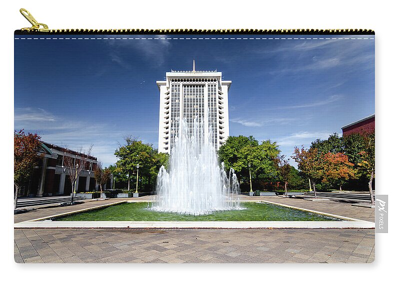 Rsa Zip Pouch featuring the photograph RSA Building Montgomery Alabama by Norma Brandsberg