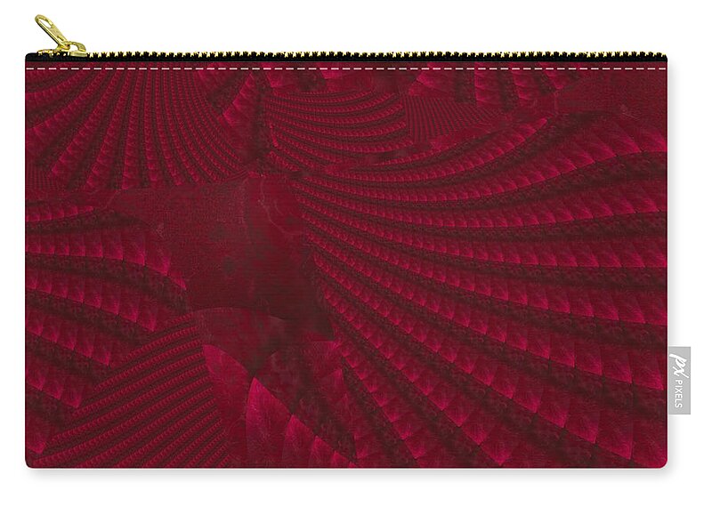 Fractal Zip Pouch featuring the digital art Ruby Techno by Stephane Poirier