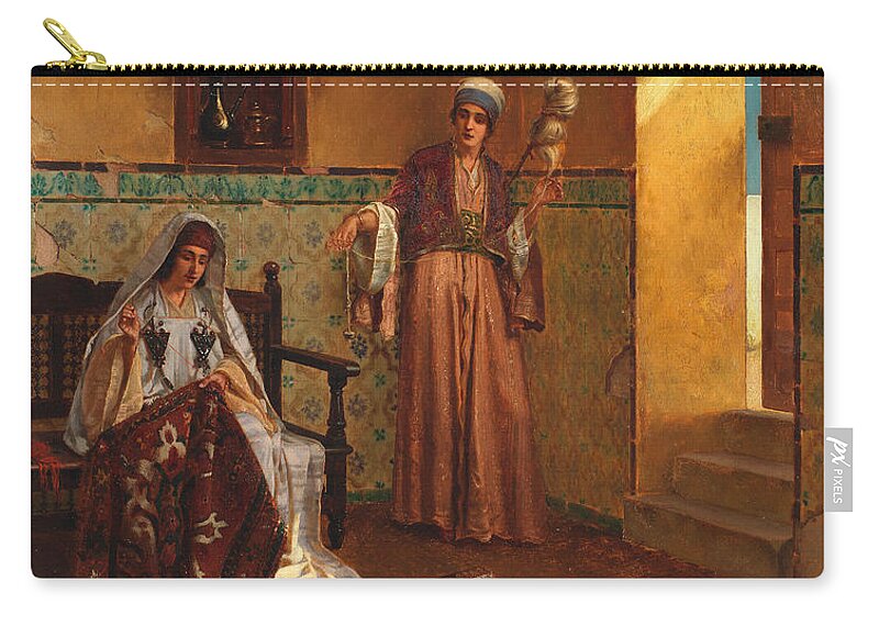 Rudolf Ernst (austrian Zip Pouch featuring the painting RUDOLF ERNST The carpet makers by Artistic Rifki