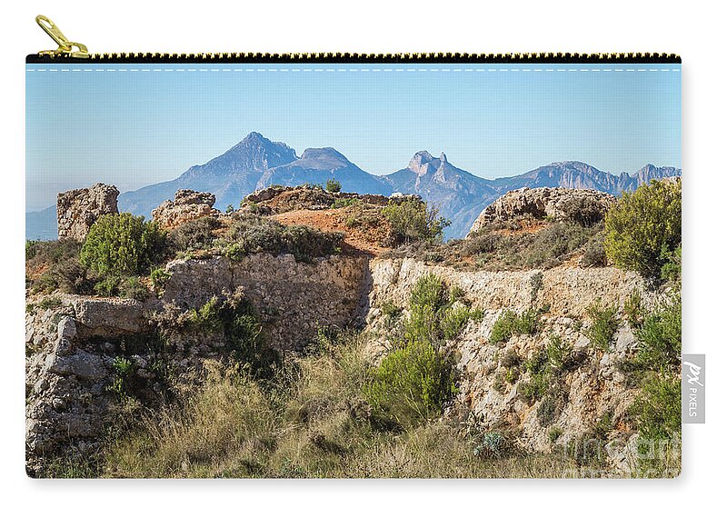 Fortress Zip Pouch featuring the photograph Ruins of an ancient fortress in the mountains by Adriana Mueller
