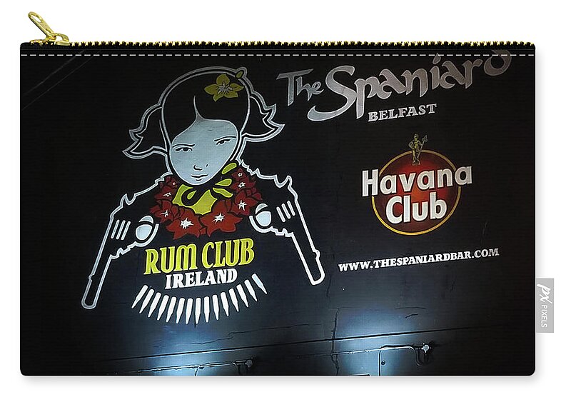 Mural Zip Pouch featuring the photograph Rum Club - Havana Club by Gene Taylor