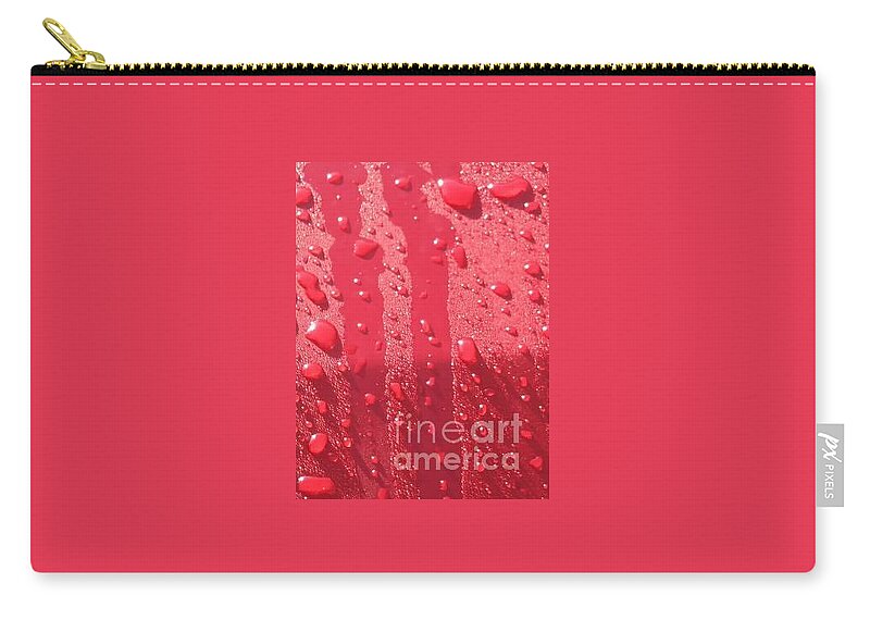 Red Zip Pouch featuring the photograph Running Rain by World Reflections By Sharon
