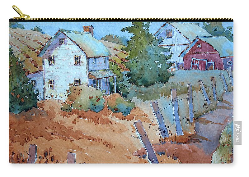 Landscape Zip Pouch featuring the painting Rural Respite by Joyce Hicks