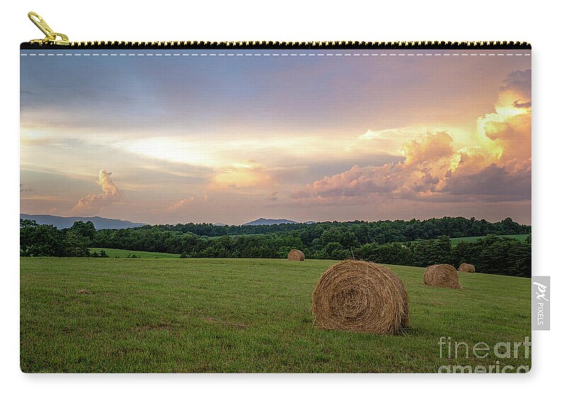 Farm Zip Pouch featuring the photograph Rural Sunset by Brian Kamprath
