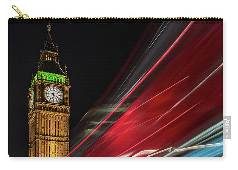Big Ben Zip Pouch featuring the photograph Rush Hour Chaos by Linda Villers