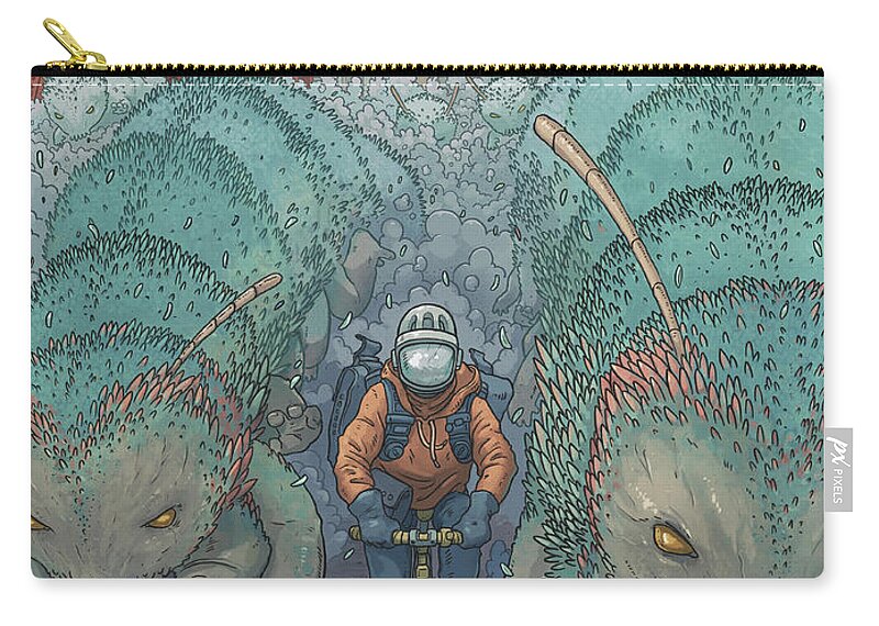 Digital Art Carry-all Pouch featuring the digital art Rush Hour by EvanArt - Evan Miller