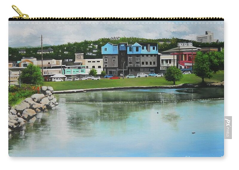 Jamaica Art Zip Pouch featuring the painting Rush Hour by Kenneth Harris