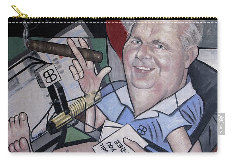 Rush Limbaugh Carry-all Pouch featuring the painting Rush Limbough, Talent On Loan From God by Anthony Falbo