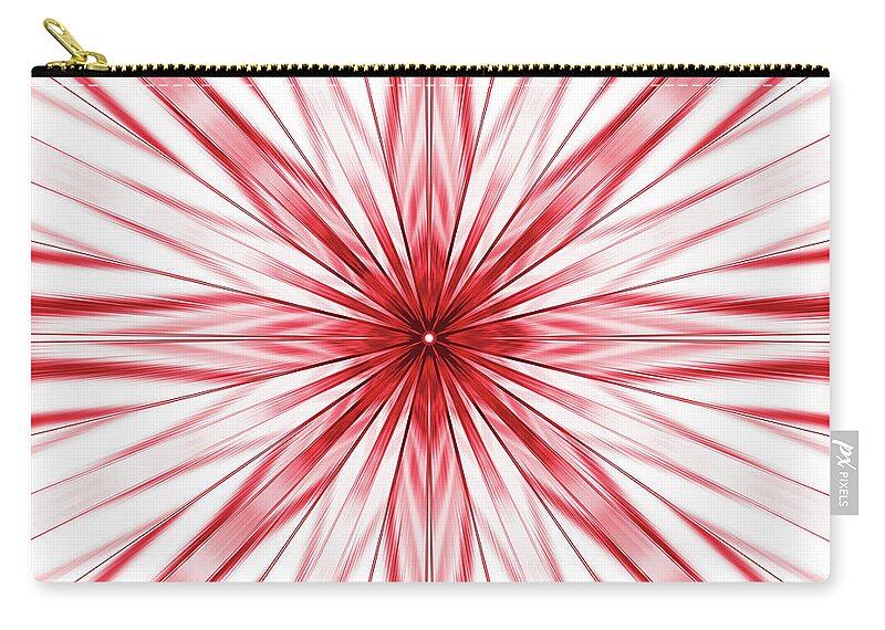 Red Zip Pouch featuring the painting Rushing Headlong Quadriptych 4 of 4 by Neece Campione