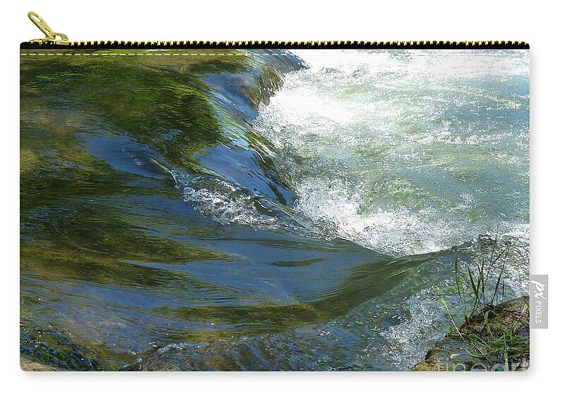 Blue-green Algae Zip Pouch featuring the photograph Rushing Waters by Rosanne Licciardi
