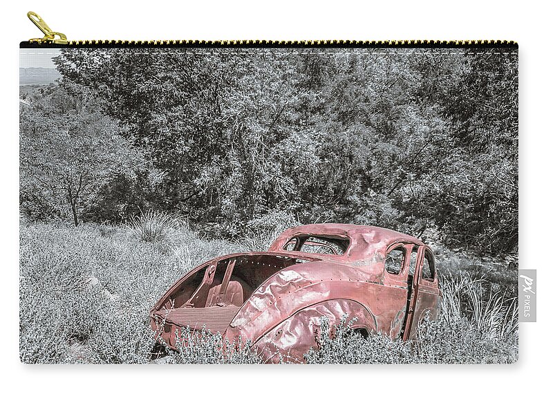 Ford Zip Pouch featuring the photograph Rusty Coupe 2 by Darrell Foster