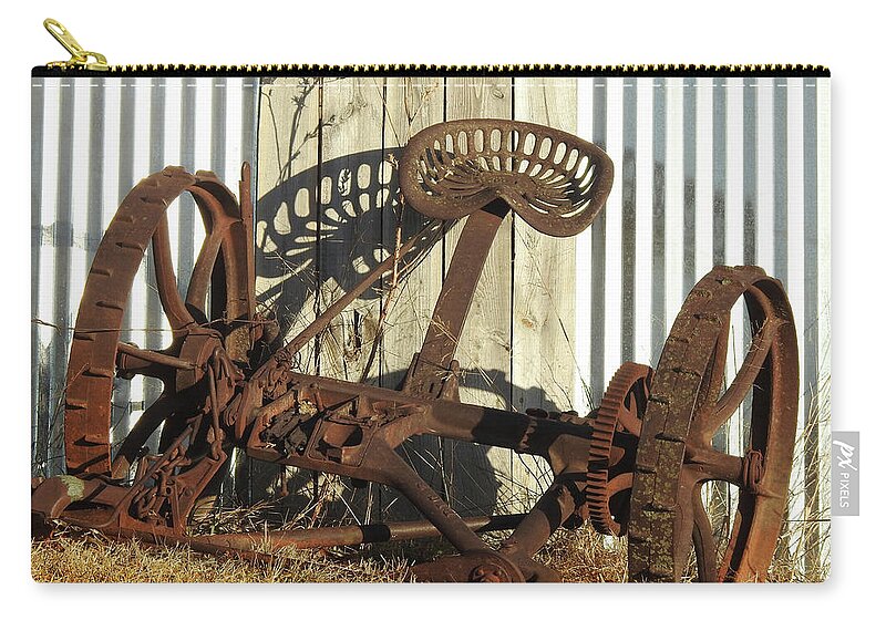 Rust Zip Pouch featuring the photograph Rusty Shadows by Rod Seel
