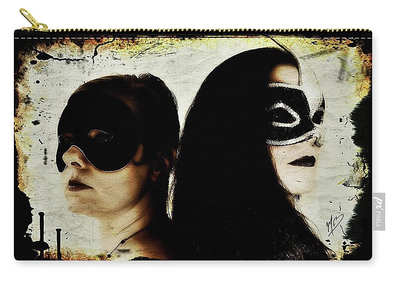 Mask Zip Pouch featuring the digital art Ryli and Corinne 1 by Mark Baranowski