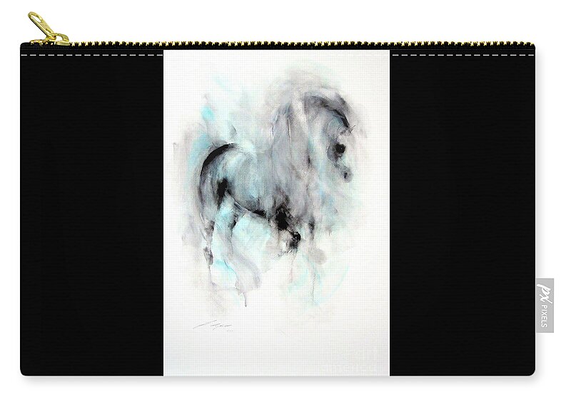 Horse Zip Pouch featuring the painting Sabedo by Janette Lockett