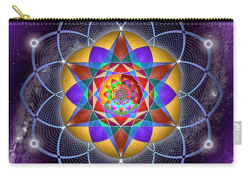 Endre Zip Pouch featuring the digital art Sacred Geometry 785 by Endre Balogh