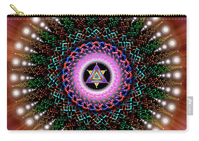 Endre Zip Pouch featuring the digital art Sacred Geometry 789 by Endre Balogh