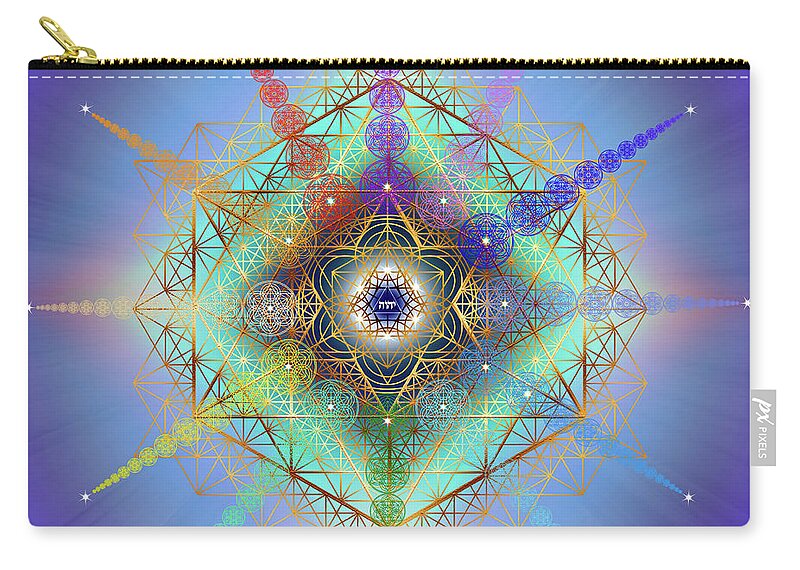 Endre Zip Pouch featuring the digital art Sacred Geometry 805 by Endre Balogh