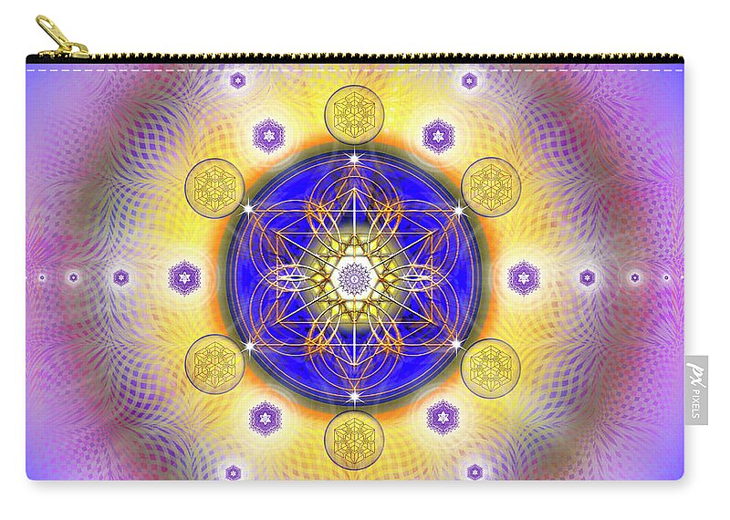 Endre Zip Pouch featuring the digital art Sacred Geometry 840 by Endre Balogh