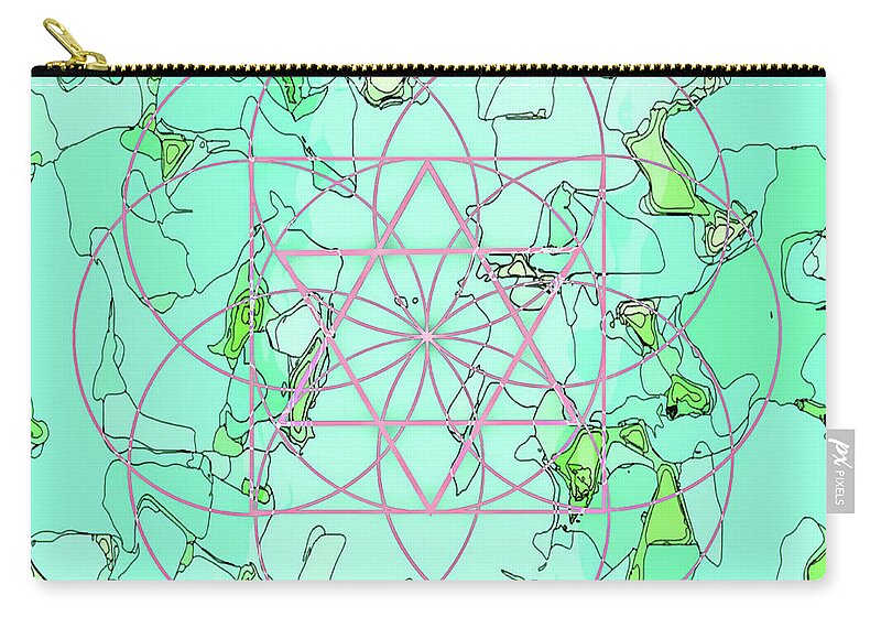 Sacred Geometry Zip Pouch featuring the digital art Sacred Geometry_8 by Az Jackson