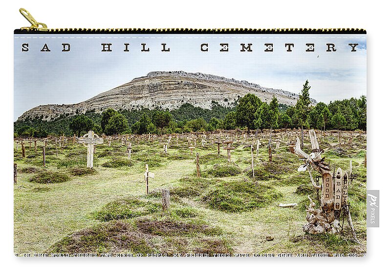 Sad Hill Cemetery Zip Pouch featuring the photograph Sad Hill Cemetery Panorama by Weston Westmoreland