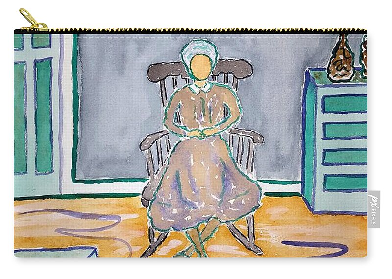 Watercolor Zip Pouch featuring the painting Sadie Jones by John Klobucher