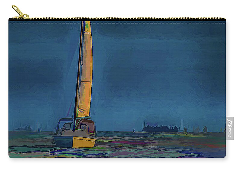Yacht Zip Pouch featuring the photograph Sailboat in Acrylic by Alan Goldberg
